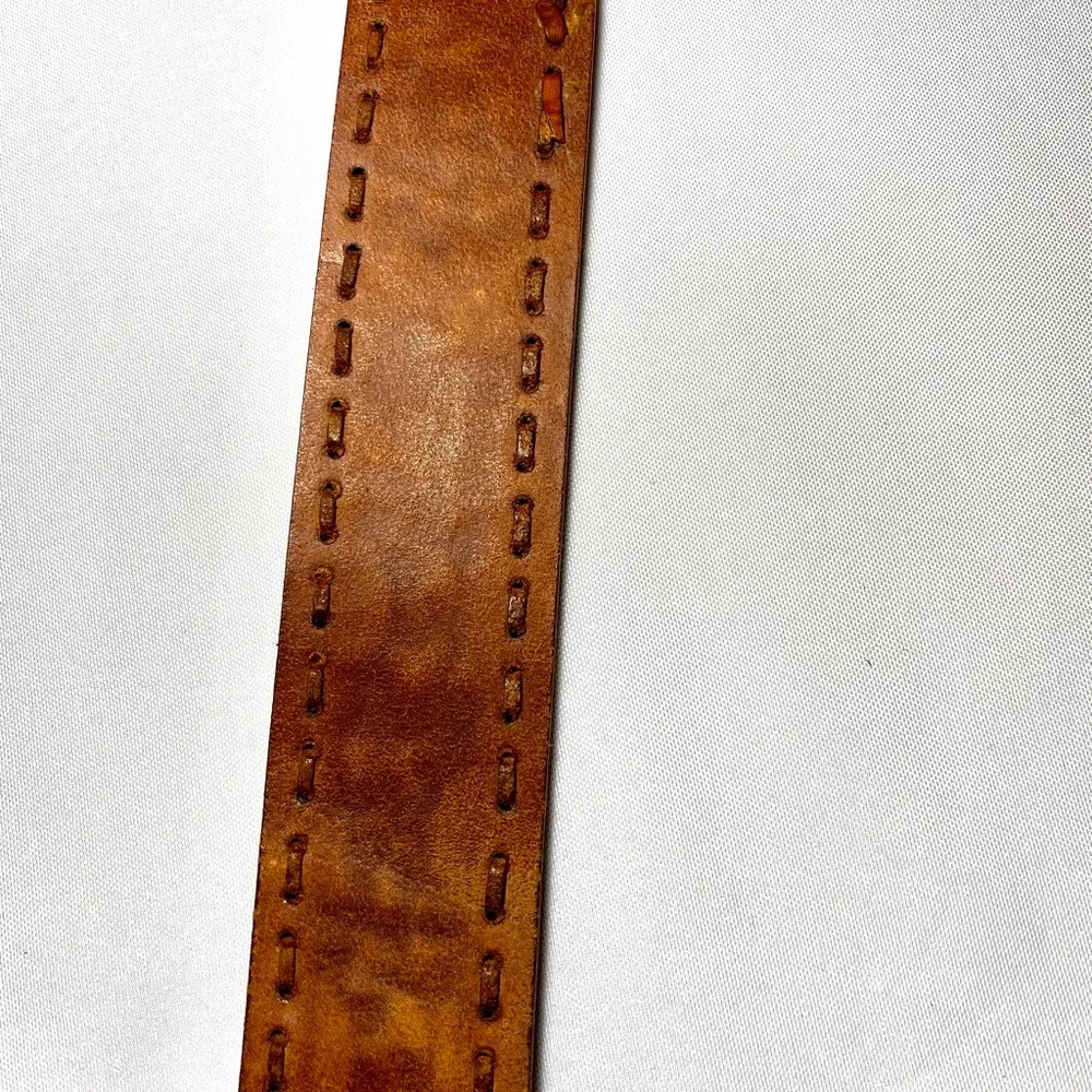 Leather Belt with Lion L letter Buckle
